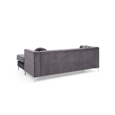 Ballentine Velvet L-Shaped Sectional Reversible