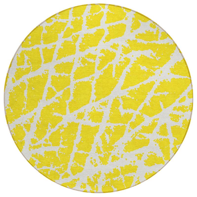 Kyrie Abstract Indoor / Outdoor Rug, Round 8'