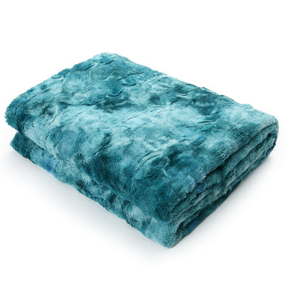 Faux Fur Throw Blanket Plain Weave / Muslin Throw Blanket