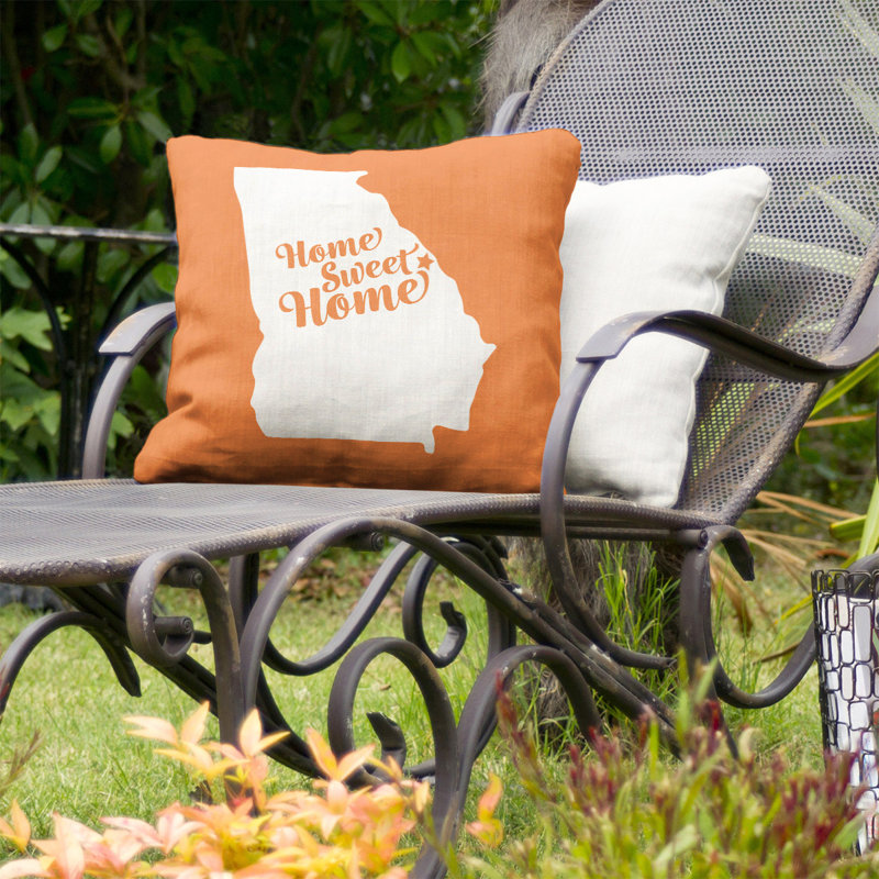 Coussin intérieur/extérieur doux pour la maison, Augusta, 16 po x 16 po, Orange