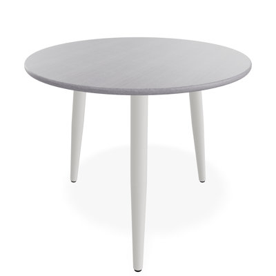 23" Round Rustic Polymer Outdoor End Table with Tapered Legs
