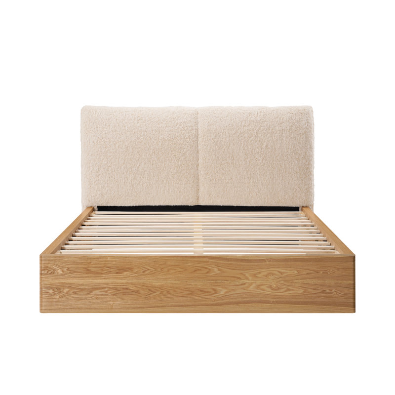 Verona King Wood Bed With Upholstered Headboard, King