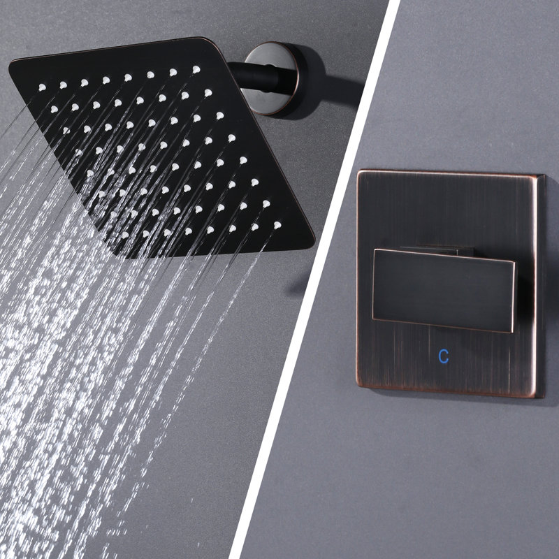 Wall-Mounted Single Shower Head With 1.8 GPM And 8 Inches, Oil Rubbed Bronze