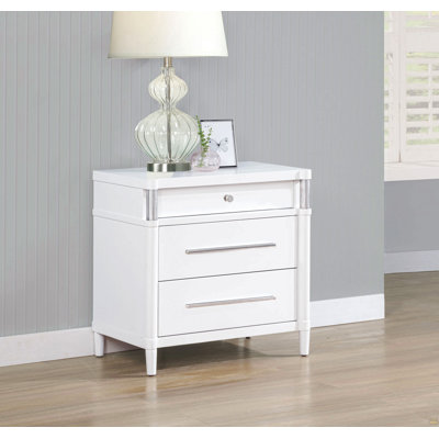 3-Drawer Nightstand With Felt Lined Top Drawer
