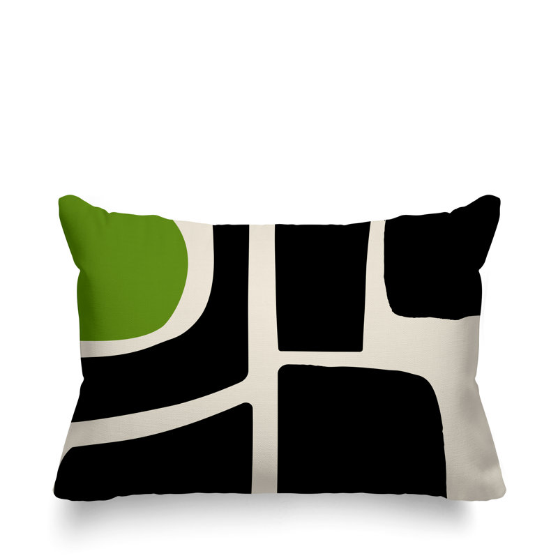 Banksy Reversible Throw Pillow, Chartreuse, 14"H x 20"W