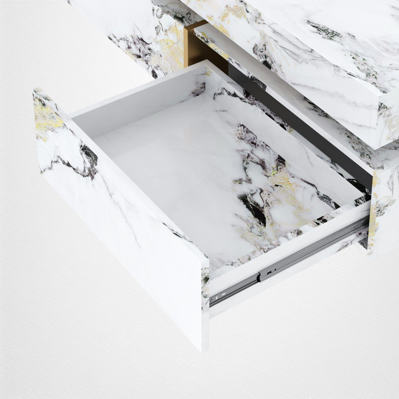 Table basse Nataka, Marble White, 17.93"H* 46.32"W*46.32"D
