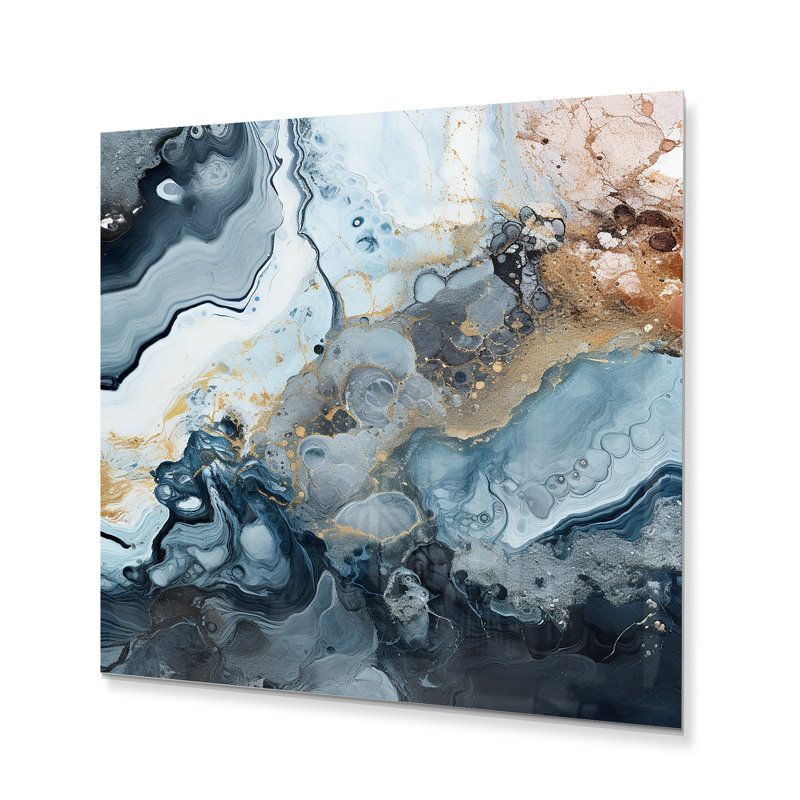 - Salon d'art mural abstrait en métal, H 36 po x l 36 po x P 1,5 po