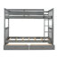 Lit superposé simple au-dessus de simple avec échelles et deux tiroirs de rangement (gris) (Lt000265aae)