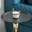 Petite table ronde pour la vie - table basse d'appoint noire, élégante avec fonction dorée, polyvalente et fonctionnelle, facile à assembler, avec accents de bureau