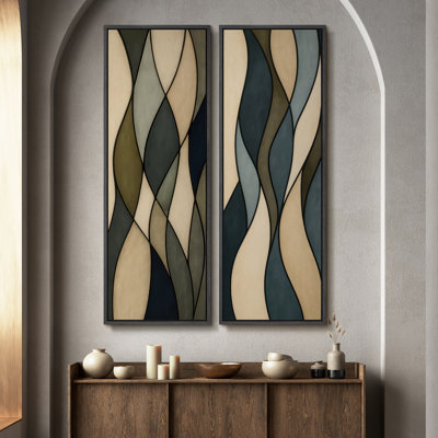 «Vintage Landscape Wall Art», ensemble de 2 toiles encadrées 20 x 60 pouces