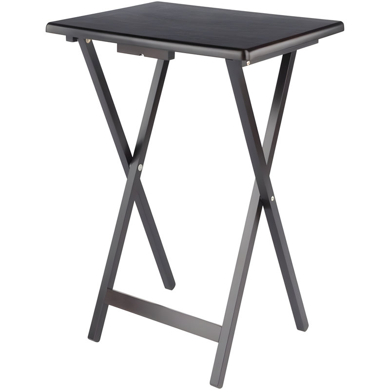 Wood Allen Folding Coffee Table With Rolling Cart - 19"W X 14.5"D X 25.9"H
