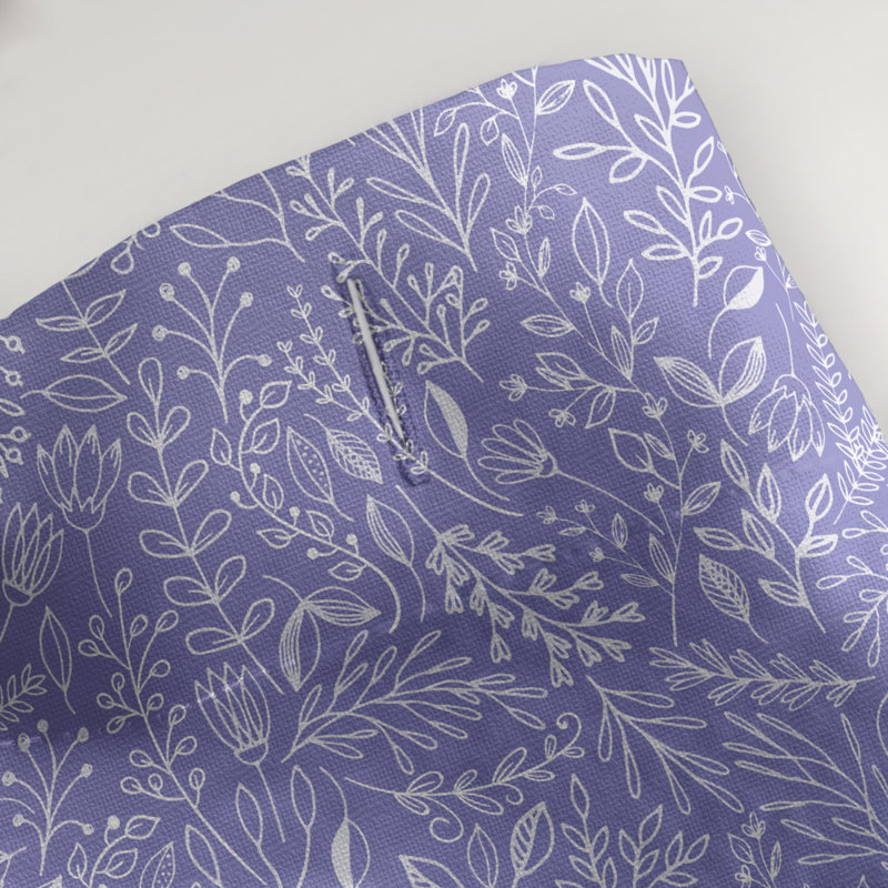 Rideau de douche simple à motif floral ditsy classique, Vert / Indigo