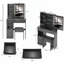 29.2" Small Size Left Bedside Cabinet Vanity Table + Cushioned Stool, 2 AC+2 USB Power Station, Hair dryer bracket, Extra Large Touch Control Sliding LED Mirror, Tri-colour Switching, Brightness Adjust-838401624