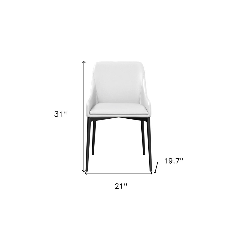 Ensemble de deux chaises d'appoint blanches et noires en similicuir, Blanc