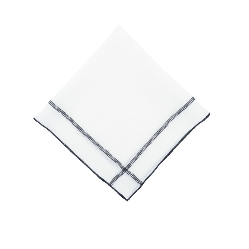 Serviette en lin double couture 20 po, Marine