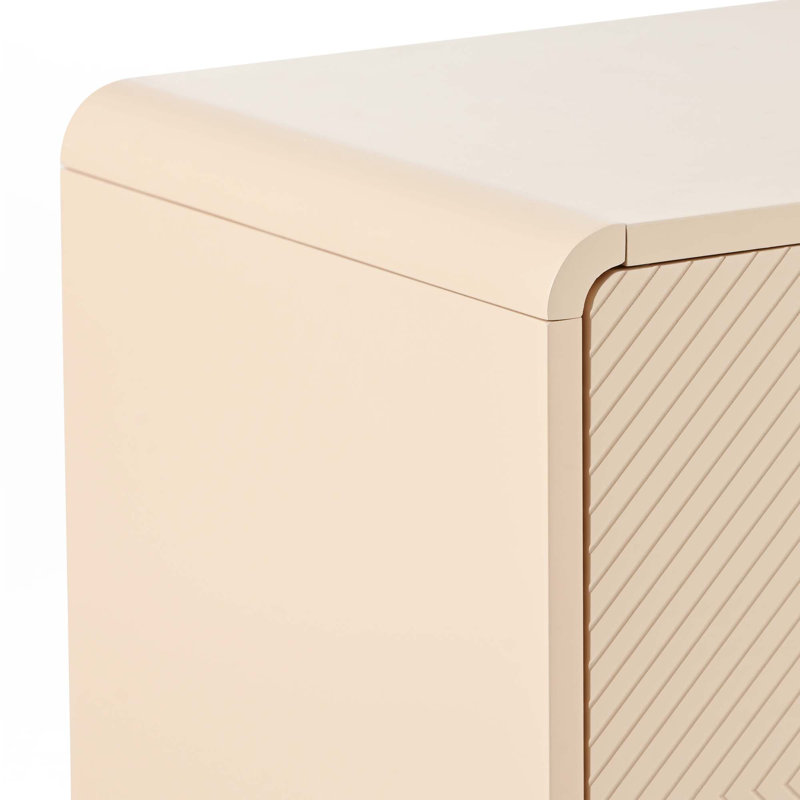 60"L Large Storage Space Sideboard, Apricot Cream