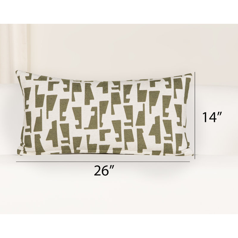 Coussin décoratif Gavel, Aneth, 26" x 14" Rectangle, polyester