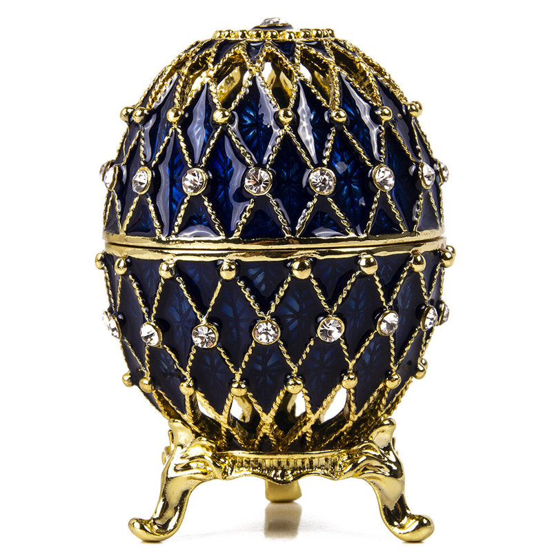 Boîte à bijoux ajourée en maille Imperial, Bleu