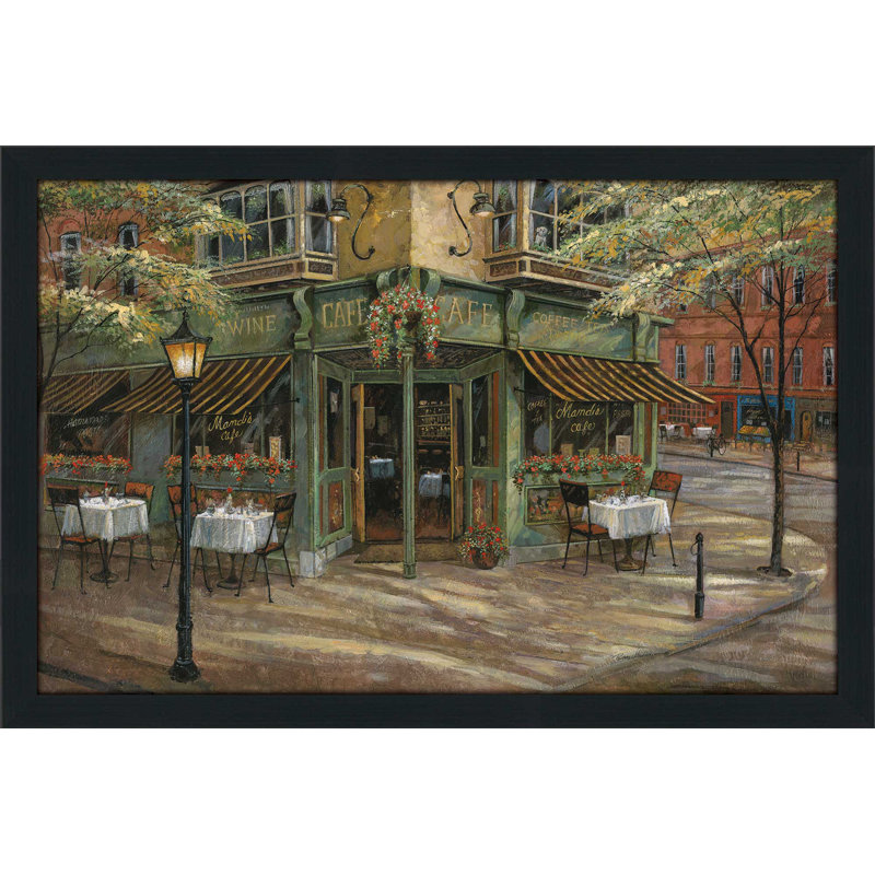 «Mandis Cafe» par Ruane Manning - reproduction de cadre photo, H 21,5 po x l 27,5 po x P 0,75 po