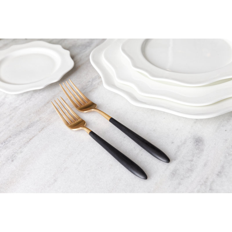 Fortessa Spindle 18/10 Stainless Steel, 5 Piece Flatware Set (Service for 1), Silver