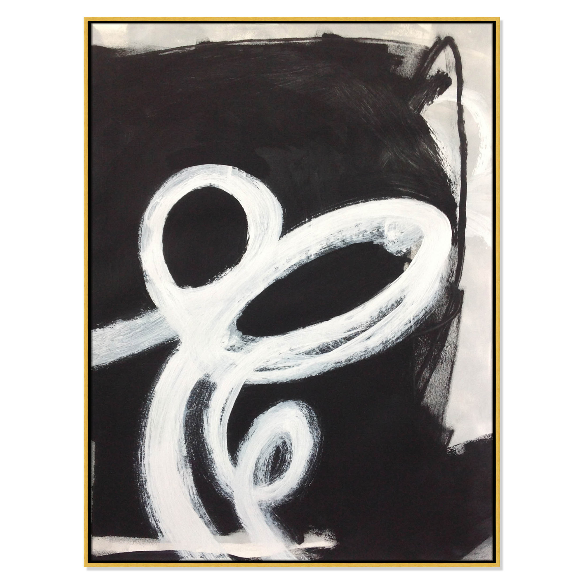 Ansonia Swirly Swirls II Print by , No Mat, Gold Floater Framed, 49.5" H x 37.5" W x 2" D