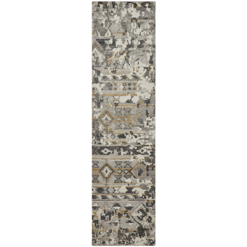 Salzer Shadow Clay Wool Hand-Knotted Area Rug, Runner 2'6" x 10'