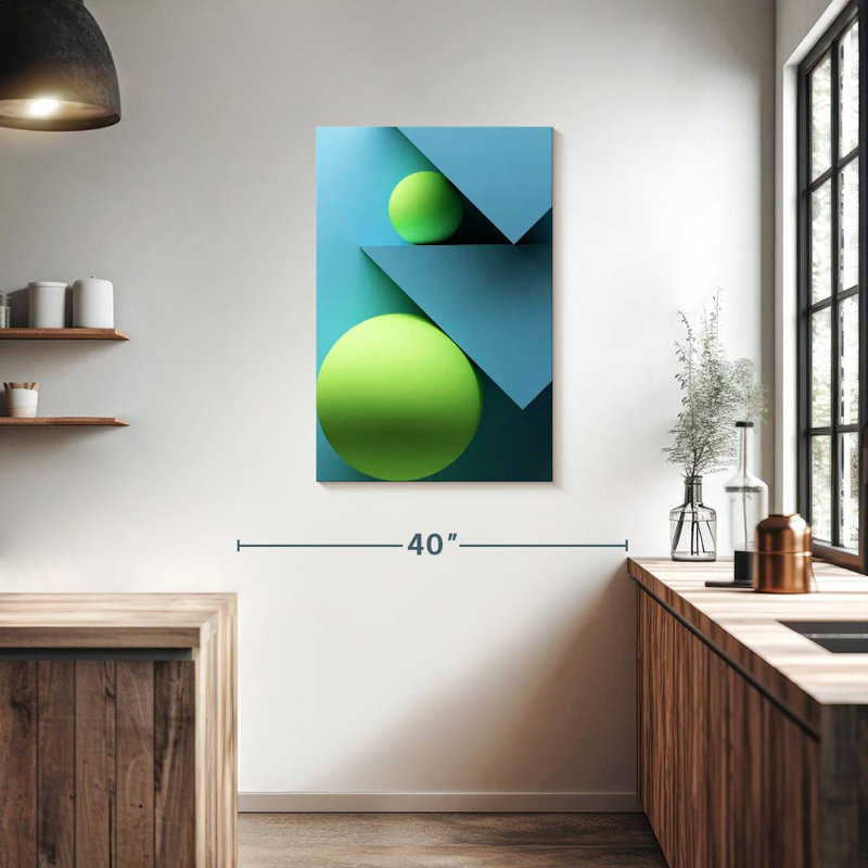 Avery Green Circles And Blue Triangles, 36" H x 24" W