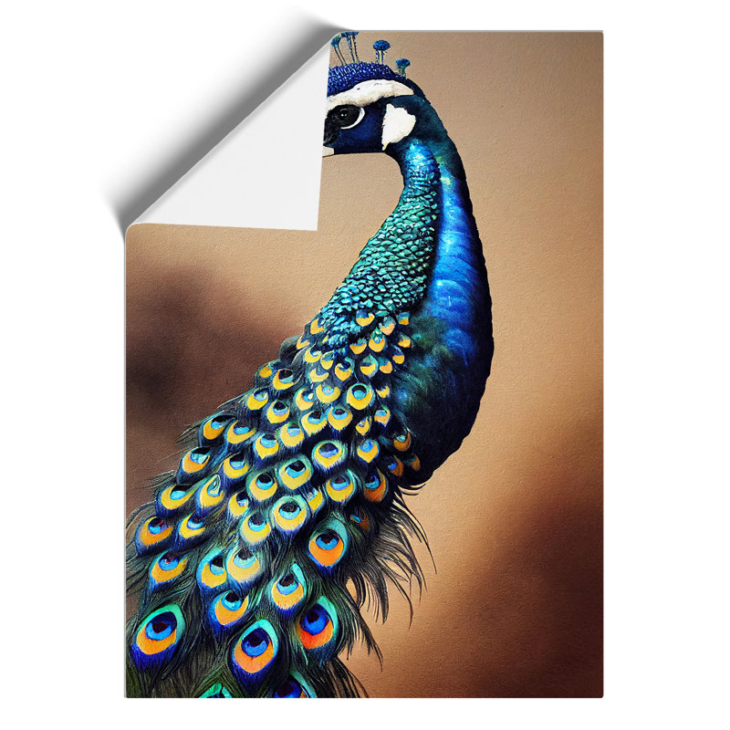 View Of A Peacock No.1 - Wall Art, Paper, 59.4cm H x 42cm W, No Matte