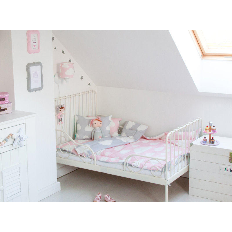 Alma 2 - Piece Cot Bedding Set, Pink/Grey