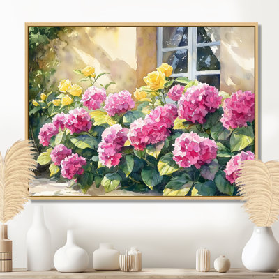 Isangue, Hortensias dans un jardin à la française - Hortensia, art mural