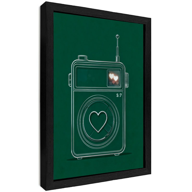Reproduction d'art encadrée noire rétro pleine d'amour, H 37 po x l 25 po