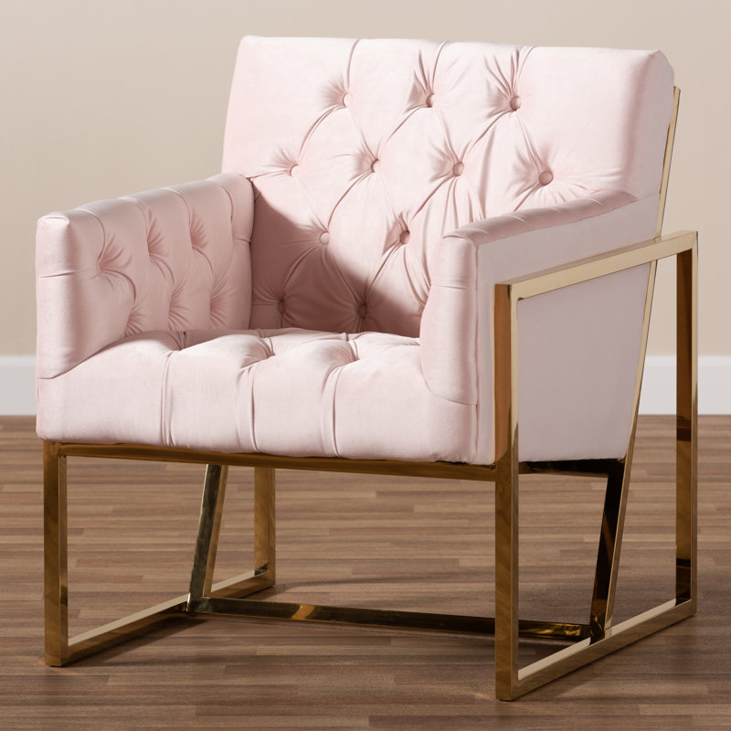 Velvet Armchair, Pink
