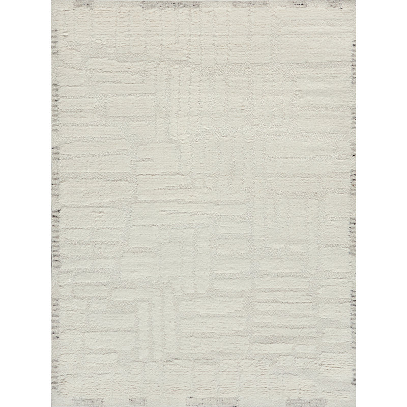 Cozi handloomed New Zealand Wool Ivory/Silver Area Rug, 8'X10'