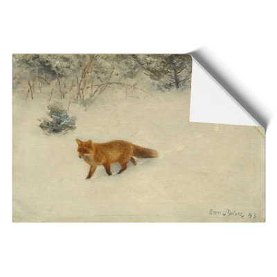 Fox in the Snow by Bruno Liljefors - Frameless Print