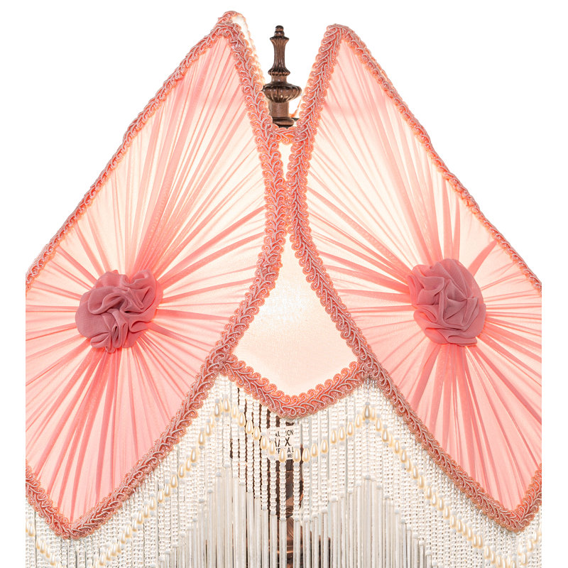 15"h Fabric & Fringe Pink Pontiff Accent Lamp