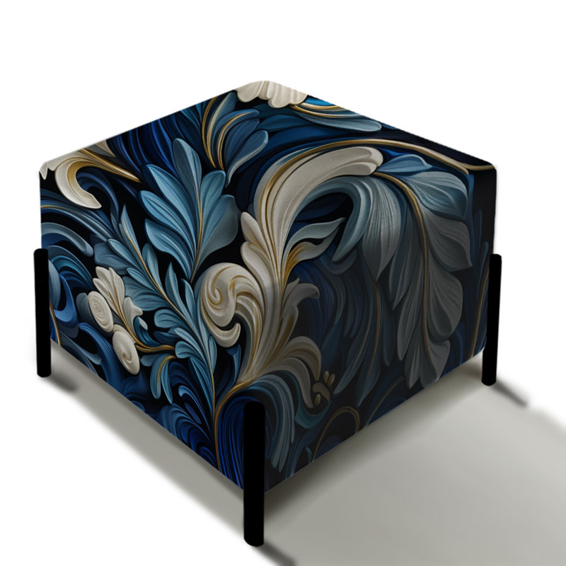 Motif victorien à volutes bleues