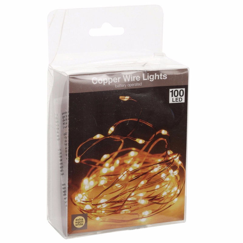 8.5cm LED Indoor / Outdoor String Lights, Copper