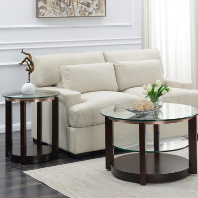 Iversen 2 - Piece Glass Top Living Room Table Set