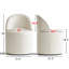 Chaise pivotante en lin avec roulettes cachées-421601430