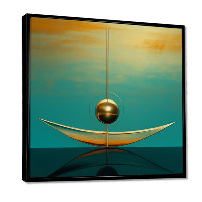 Décoration murale minimaliste sphère dorée zen