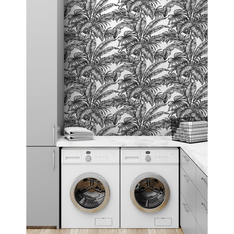 Papier peint non tissé Seabrook Designs Bevan, Charbon / Blanc