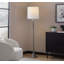 Lampe sur pied en métal en fonte et cristal K9 transparent avec abat-jour en lin blanc - ensemble de 2