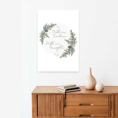 All is Calm Circle 1 Piece Wrapped Canvas Wall Art