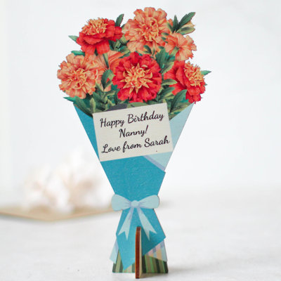 Joeleigh Personalised Birth Flower Card, October, Marigold