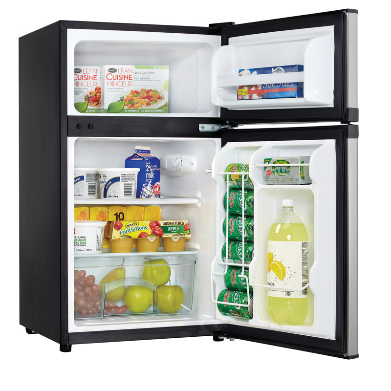 Danby Designer 3.1 Cubic Feet Freestanding Mini Fridge with Freezer, Stainless Steel