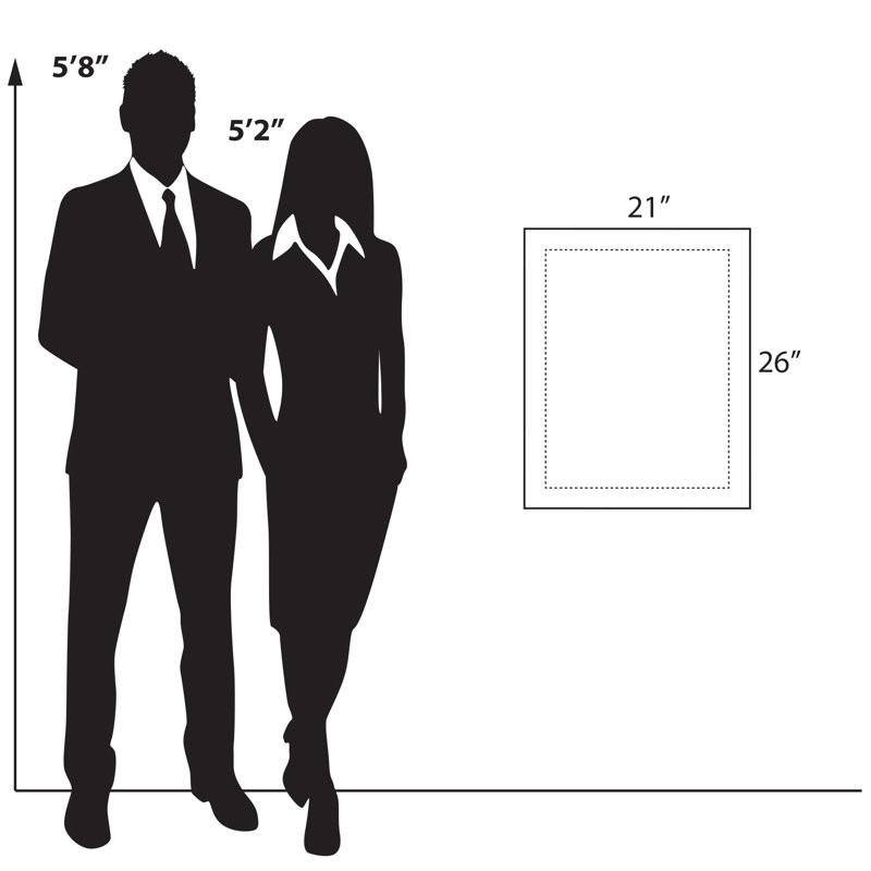 Floating Acrylic Wall Frame with Black Stand Off Caps: 17" X 22" Graphic Size, Overall Frame Size: 21" X 26"