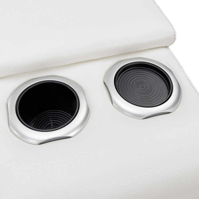 Mia Bella 78'' Recessed Arm Reclining Loveseat, White