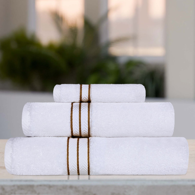 Hotel Turkish Cotton 3-Piece Towel Set, Ultra-Plush & Luxury Weight, Toast