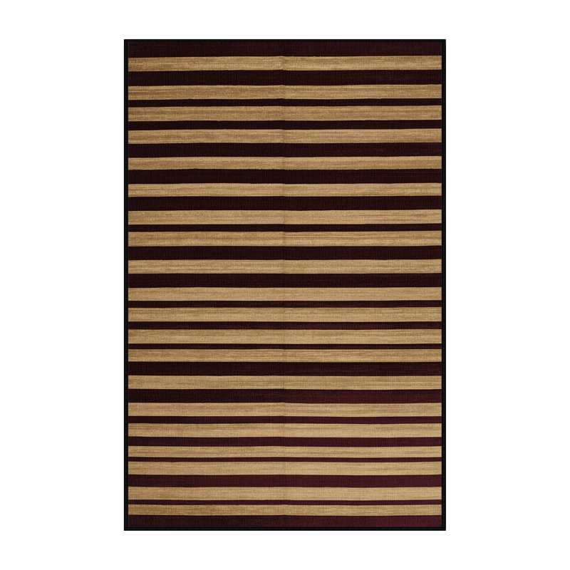 Tapis noir à rayures horizontales lavable à la machine, Tapis de couloir 2 pi x 4 pi