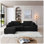 Canapé modulaire modulaire avec assise profonde, tissu en velours côtelé, porte-gobelets, ports USB, rangement et repose-pieds mobile pour le salon